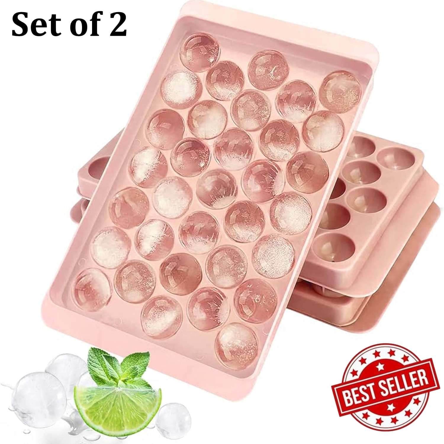     			Stysol Pink Ice Tray Peach 2 Pcs