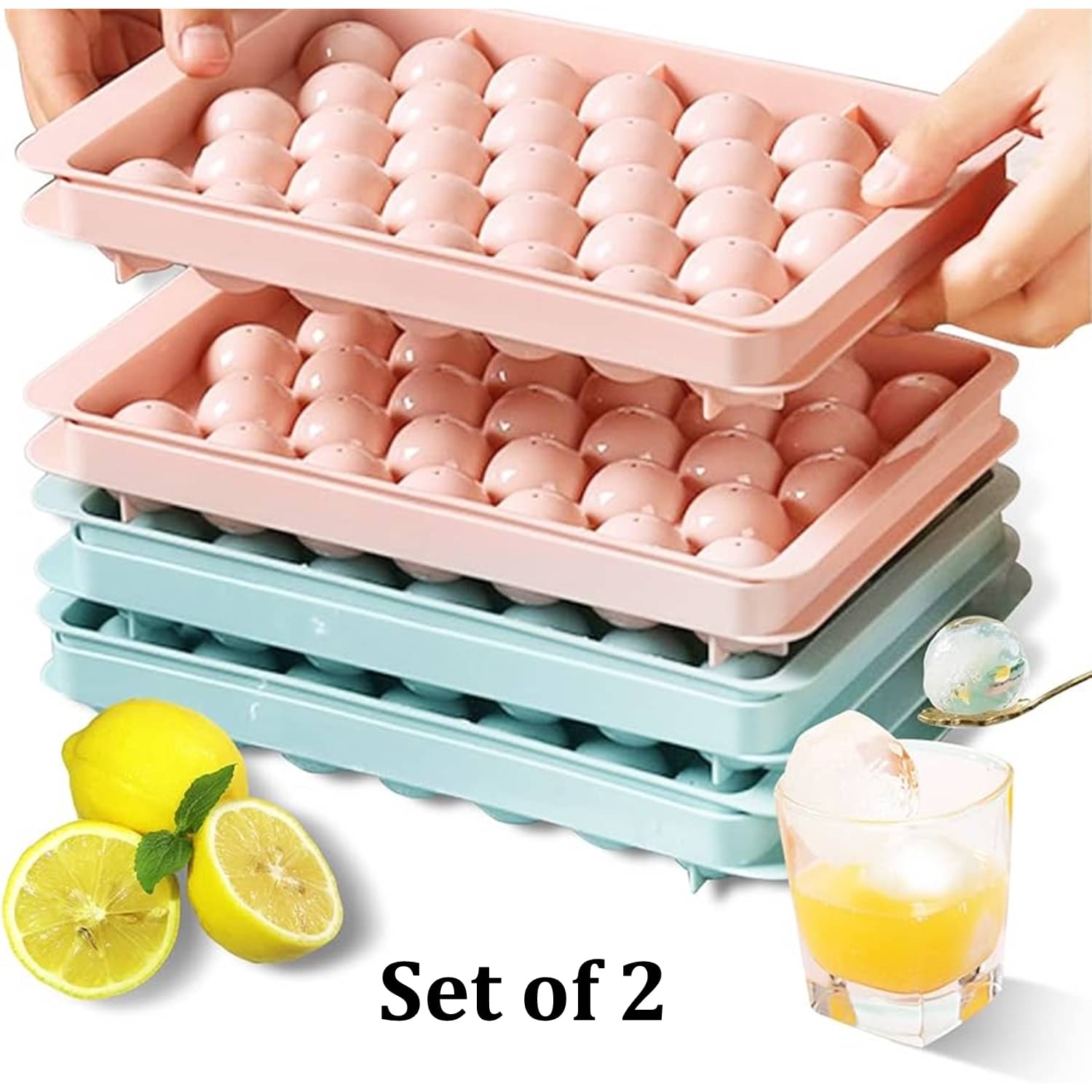     			Stysol Pink Ice Tray Peach 2 Pcs