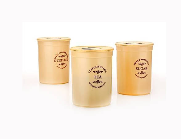     			Swaraa Kitchenware Plastic Cream Tea/Coffee/Sugar Container ( set of 3 )