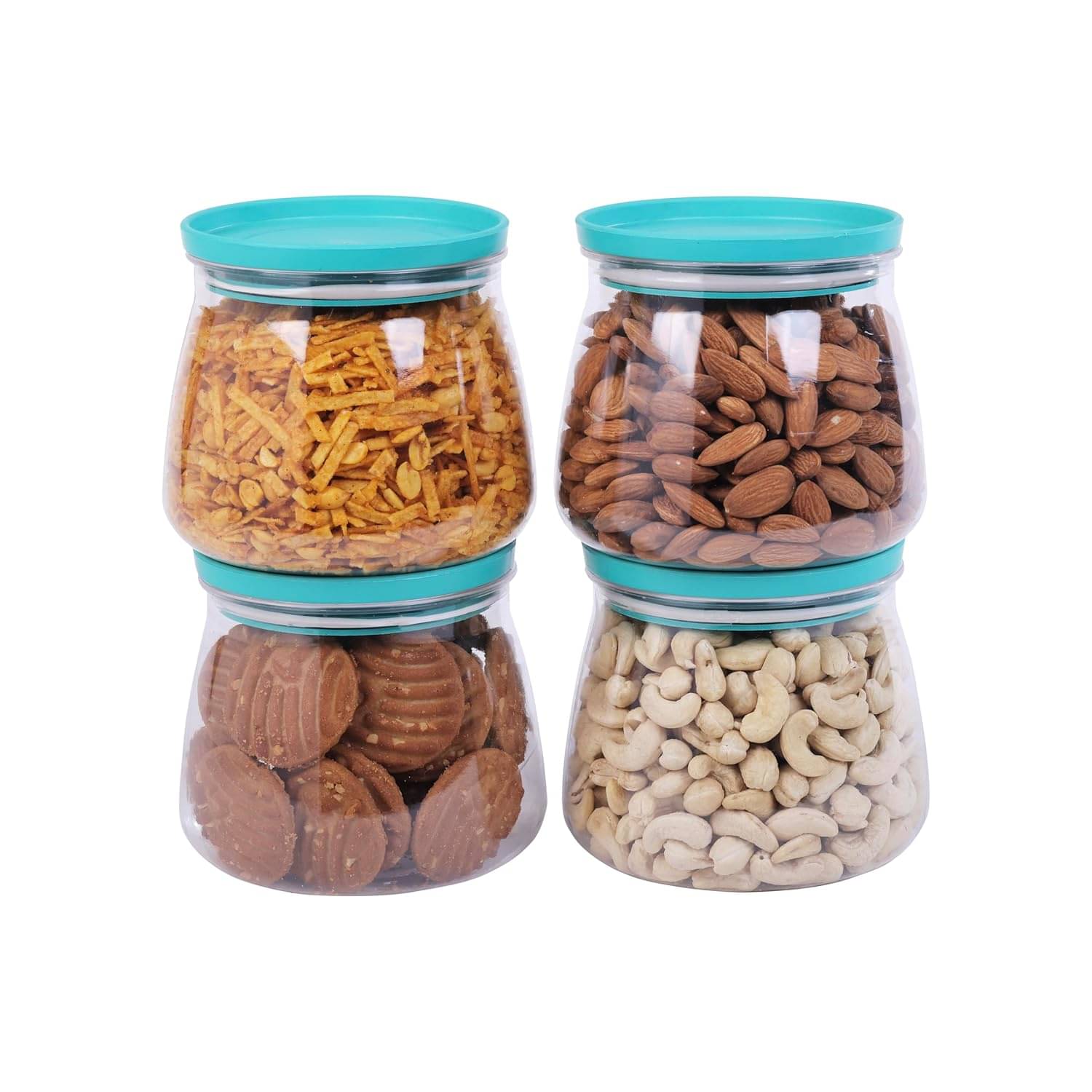     			Swaraa Kitchenware Plastic Green Cookie Container ( set of 4 )