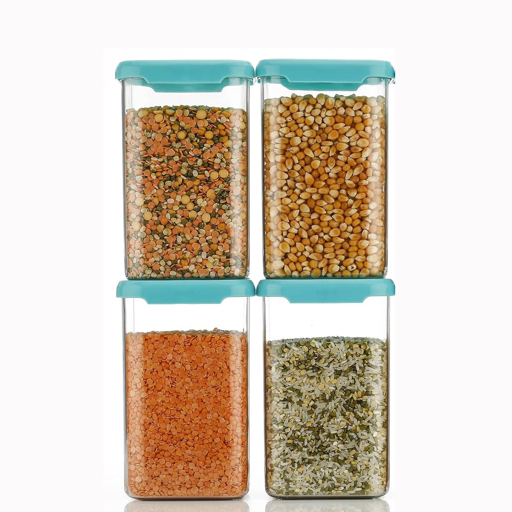     			Swaraa Kitchenware Plastic Green Multi-Purpose Container ( set of 4 )