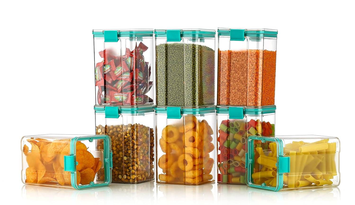     			Swaraa Kitchenware Plastic White Dal Container ( set of 8 )