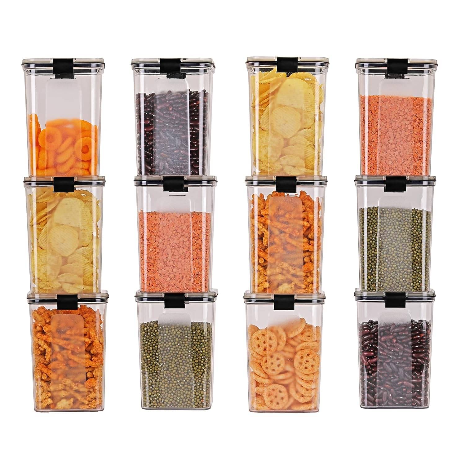     			Swaraa Kitchenware Plastic White Multi-Purpose Container ( Set of 12 )