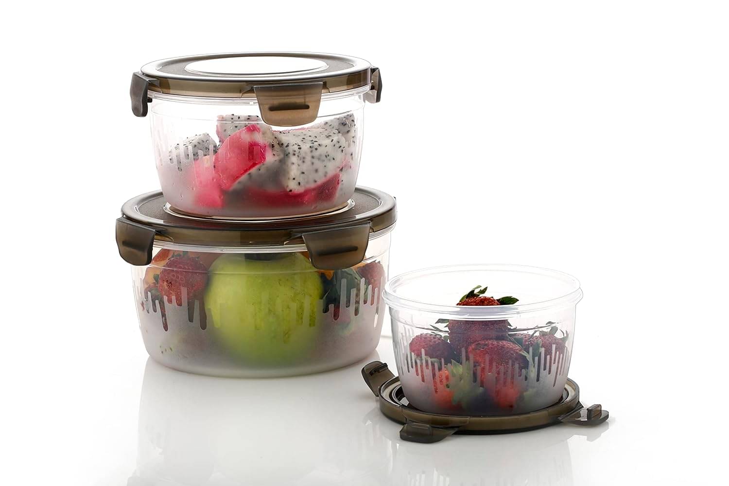     			Swaraa Kitchenware Plastic White Multi-Purpose Container ( set of 3 )