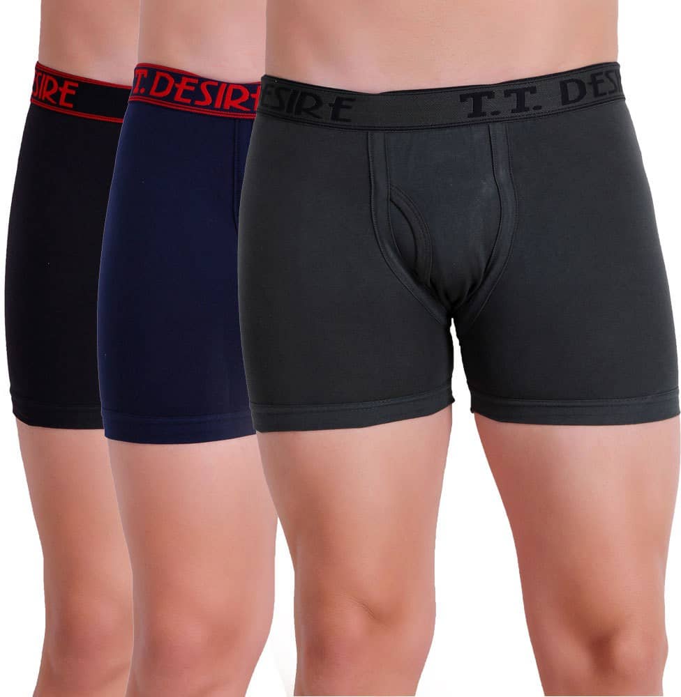 TT Pack of 3 Cotton Trunks For Men's ( Multicolor )