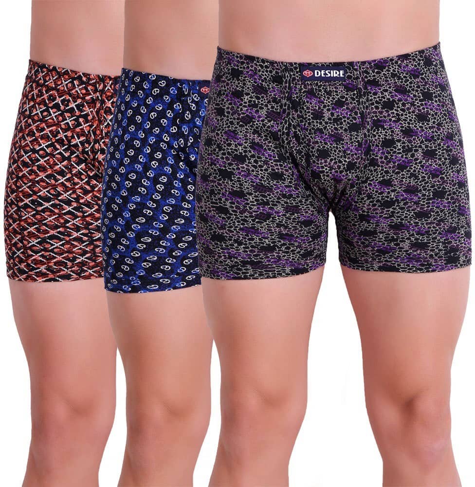TT Pack of 3 Cotton Trunks For Men's ( Multicolor )