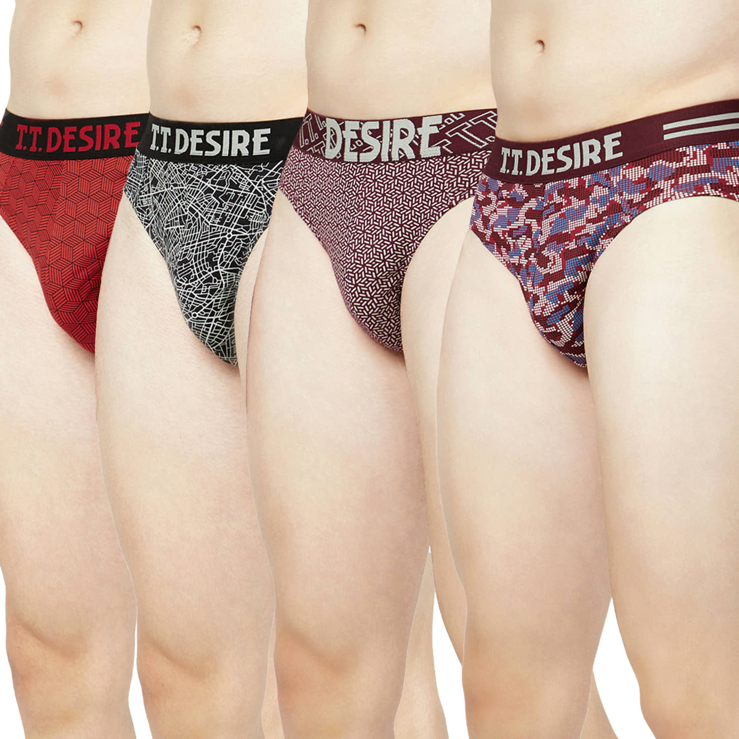 TT Pack of 4 Cotton Briefs For Men's ( Multicolor )