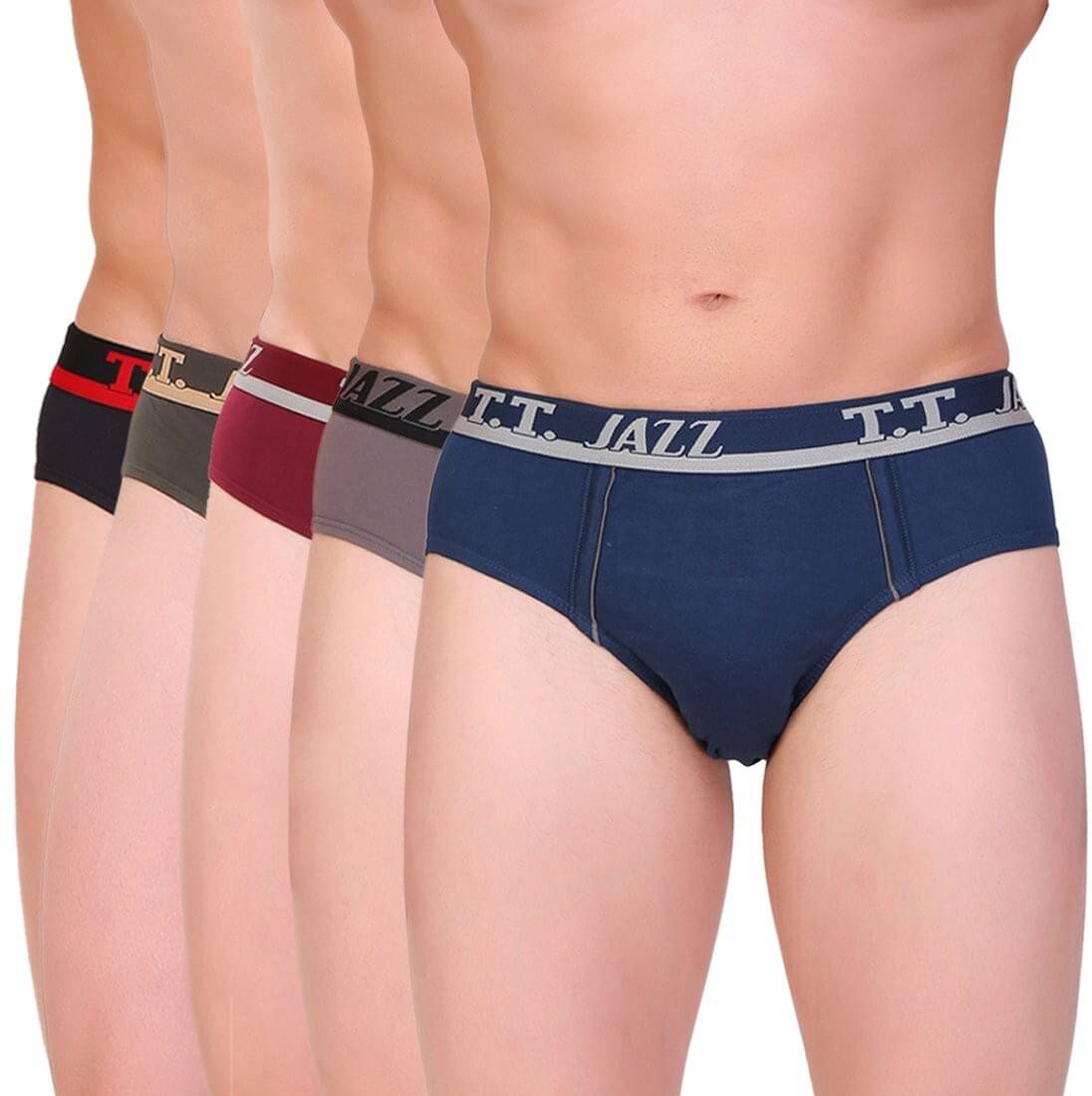 TT Pack of 5 Cotton Blend Briefs For Men's ( Multicolor )     			TT Pack of 5 Cotton Blend Briefs For Men's ( Multicolor )