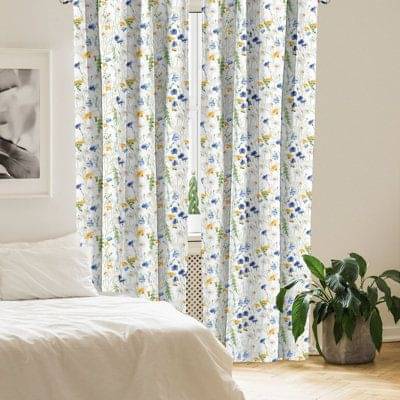     			V21 decod Graphic Room Darkening Eyelet Curtain 9 ft ( Pack of 1 ) - White