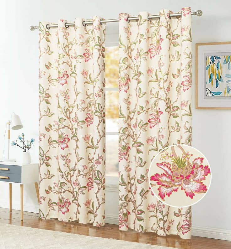 V21 decod Graphic Room Darkening Eyelet Curtain 7 ft ( Pack of 1 ) - Yellow
