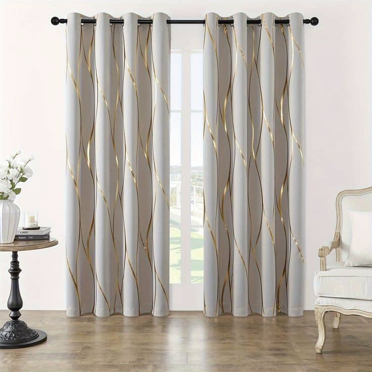 V21 decod Graphic Room Darkening Eyelet Curtain 5 ft ( Pack of 1 ) - Brown