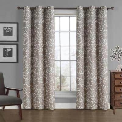     			V21 decod Graphic Room Darkening Eyelet Curtain 9 ft ( Pack of 1 ) - Brown