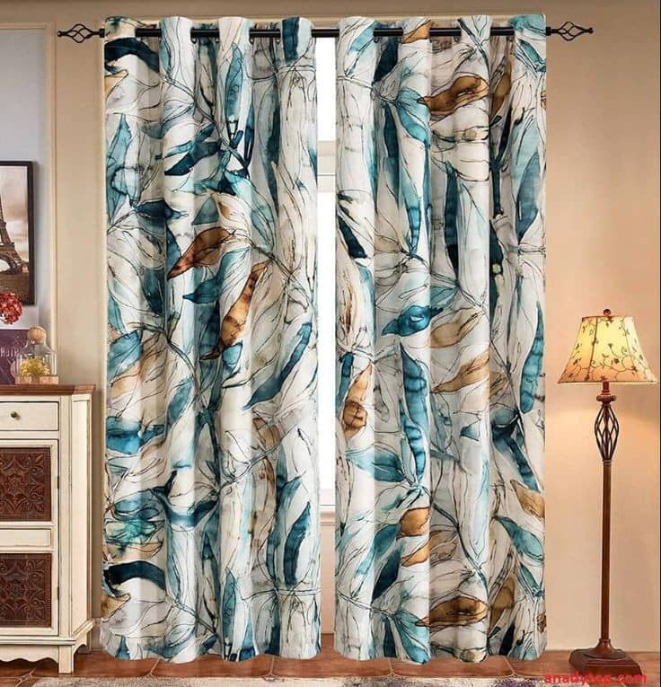 V21 decod Graphic Room Darkening Eyelet Curtain 5 ft ( Pack of 1 ) - Blue