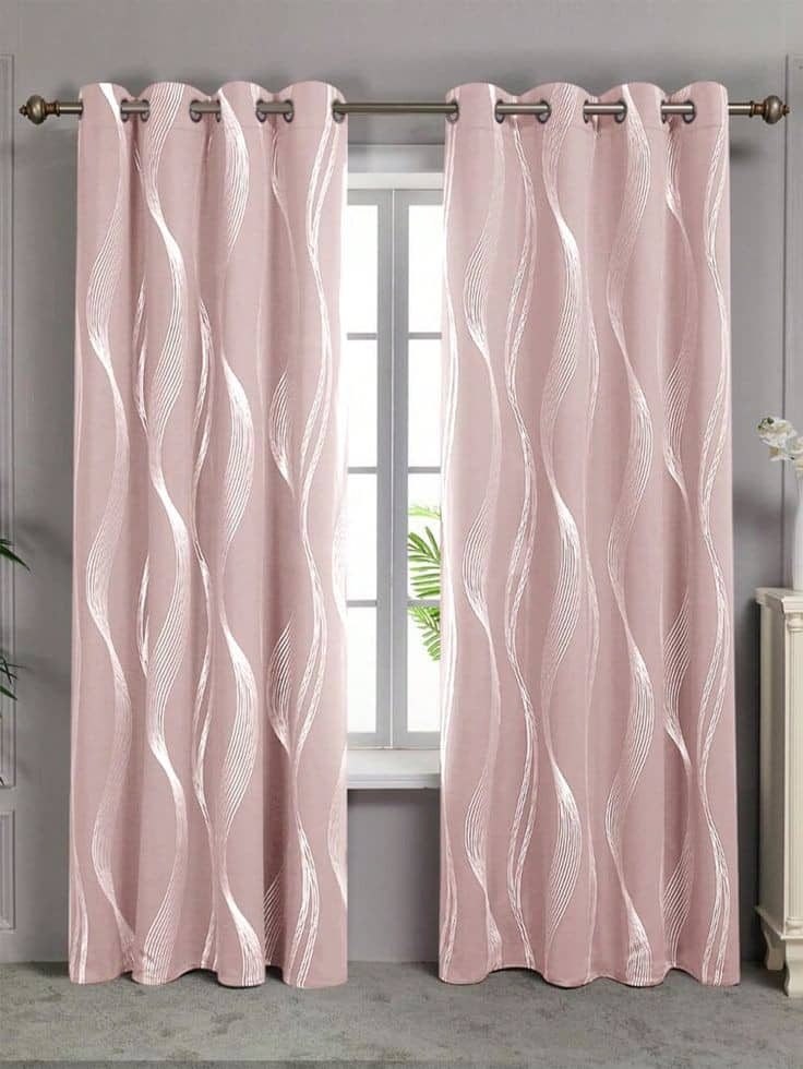 V21 decod Graphic Room Darkening Eyelet Curtain 9 ft ( Pack of 1 ) - Pink