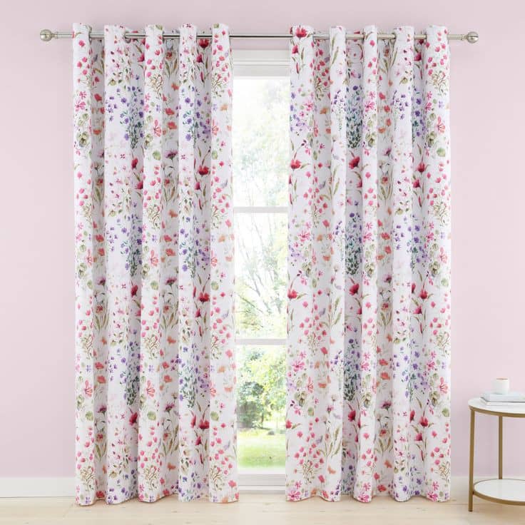 V21 decod Graphic Room Darkening Eyelet Curtain 5 ft ( Pack of 1 ) - White