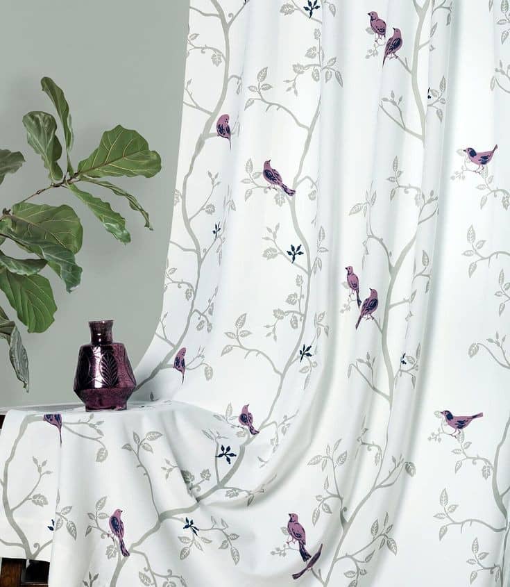 V21 decod Graphic Room Darkening Eyelet Curtain 7 ft ( Pack of 1 ) - White