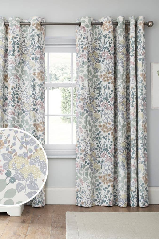V21 decod Graphic Room Darkening Eyelet Curtain 7 ft ( Pack of 1 ) - Grey