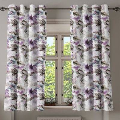 V21 decod Graphic Room Darkening Eyelet Curtain 9 ft ( Pack of 1 ) - Purple V21 decod Graphic Room Darkening Eyelet Curtain 9 ft ( Pack of 1 ) - Purple