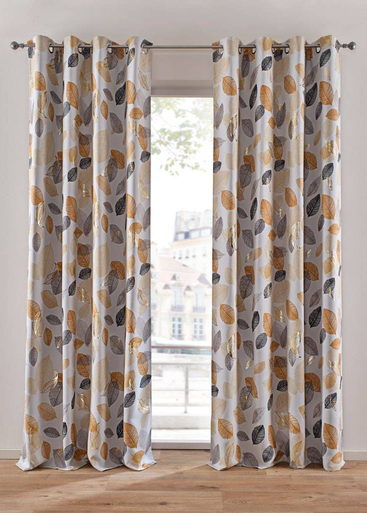 V21 decod Graphic Room Darkening Eyelet Curtain 5 ft ( Pack of 1 ) - Orange V21 decod Graphic Room Darkening Eyelet Curtain 5 ft ( Pack of 1 ) - Orange