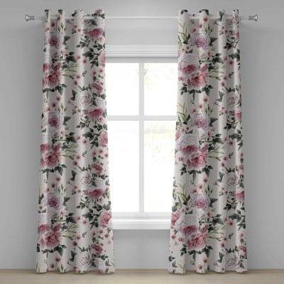     			V21 decod Graphic Room Darkening Eyelet Curtain 5 ft ( Pack of 1 ) - White