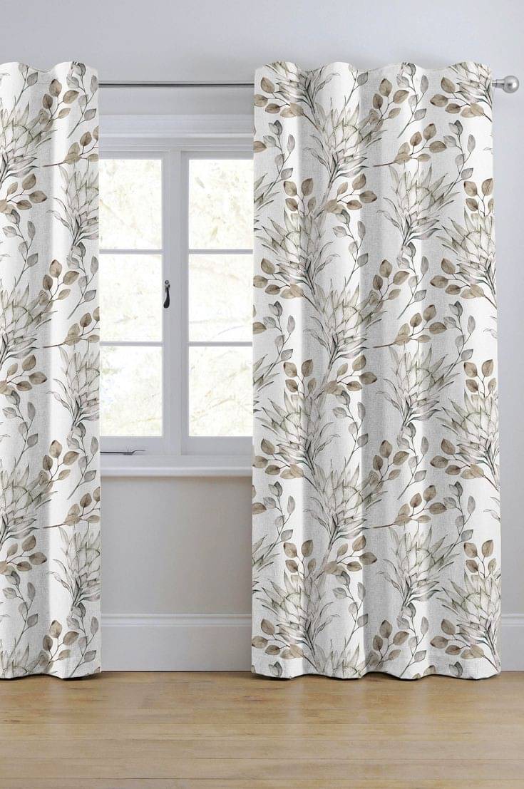     			V21 decod Graphic Room Darkening Eyelet Curtain 5 ft ( Pack of 1 ) - White