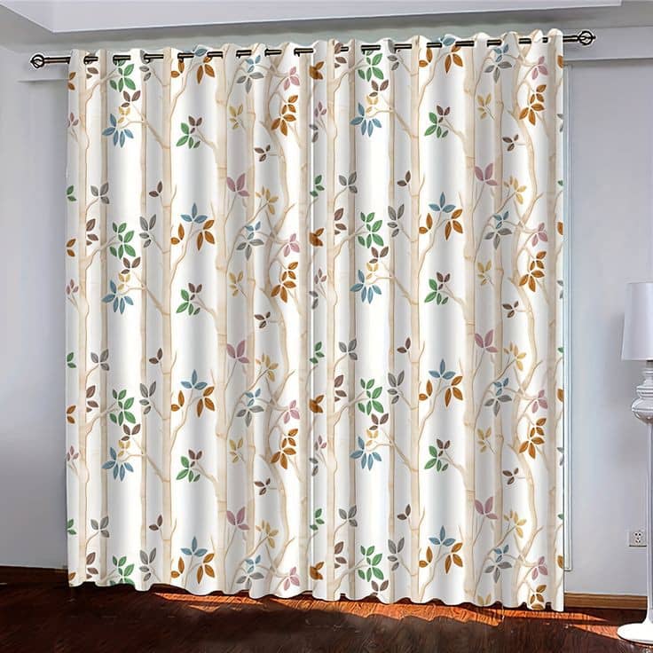 V21 decod Graphic Room Darkening Eyelet Curtain 9 ft ( Pack of 1 ) - White