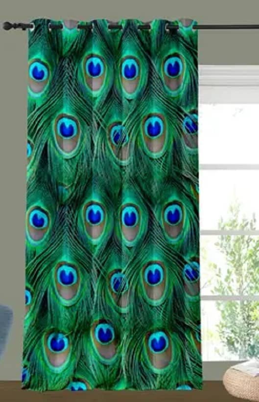 V21 decod Graphic Room Darkening Eyelet Curtain 9 ft ( Pack of 1 ) - Green