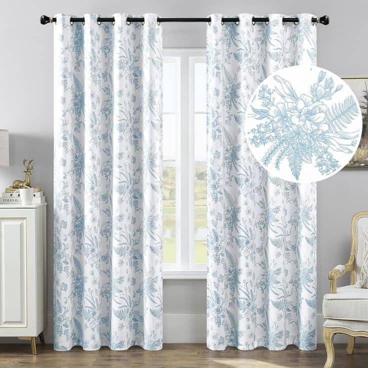 V21 decod Graphic Room Darkening Eyelet Curtain 9 ft ( Pack of 1 ) - White