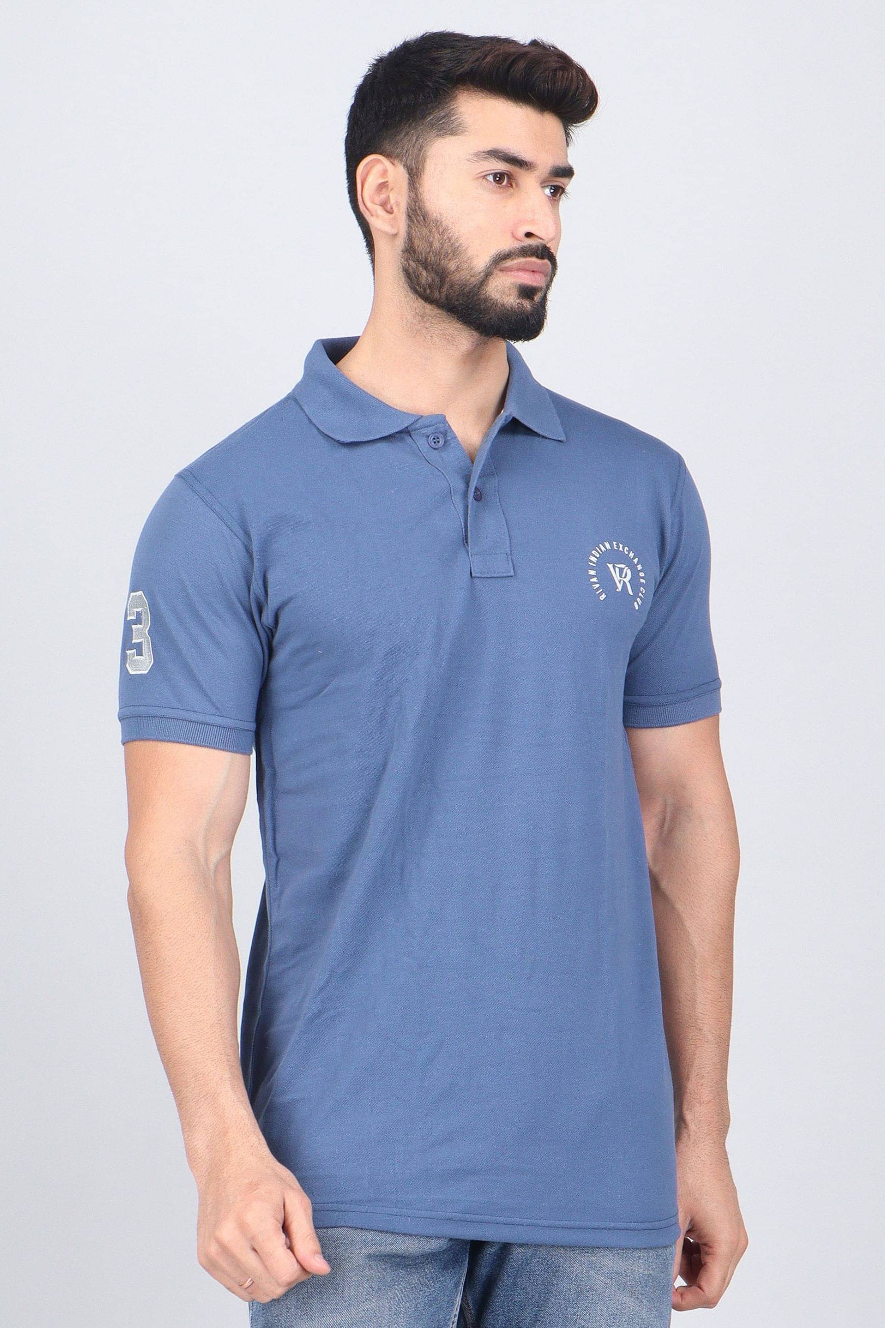 WILD ELEPHANT Pack of 1 Cotton Regular Fit Solid Half Sleeves Men's Polo T Shirt ( Blue )     			WILD ELEPHANT Pack of 1 Cotton Regular Fit Solid Half Sleeves Men's Polo T Shirt ( Blue )