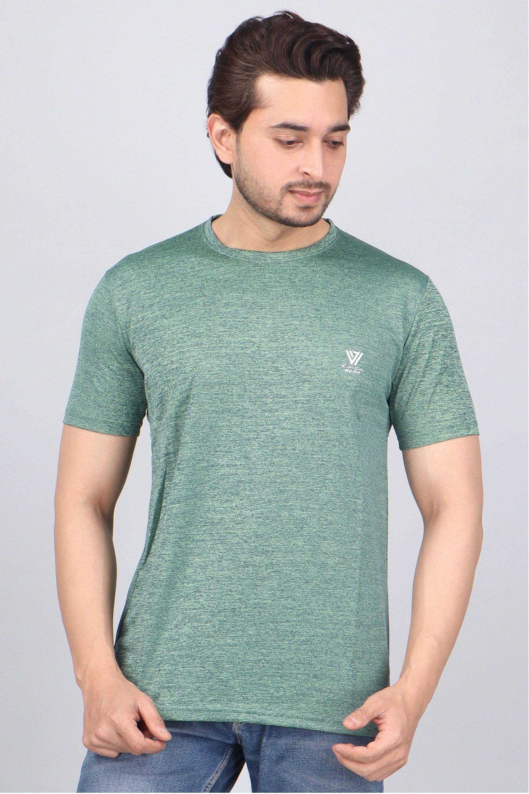 WILD ELEPHANT Polyester Regular Fit Solid Half Sleeves Men's Round T-Shirt - Green ( Pack of 1 ) WILD ELEPHANT Polyester Regular Fit Solid Half Sleeves Men's Round T-Shirt - Green ( Pack of 1 )
