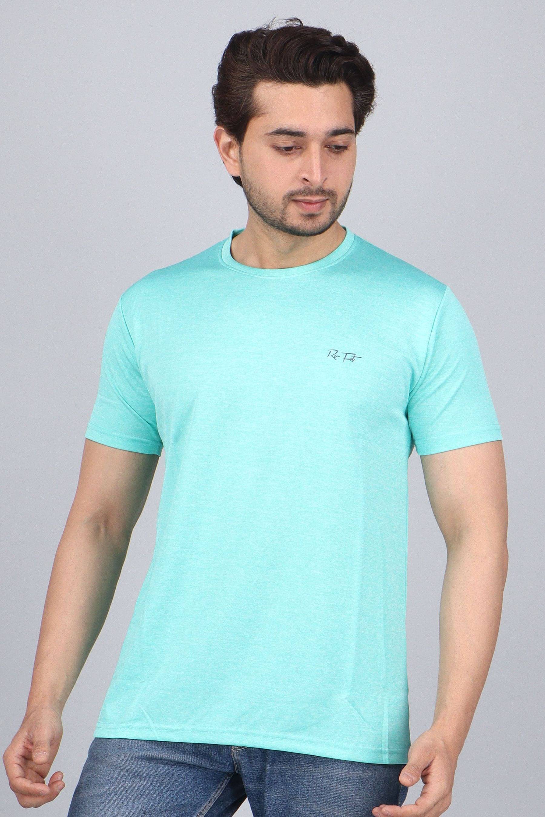 WILD ELEPHANT Polyester Regular Fit Solid Half Sleeves Men's Round T-Shirt - Sea Green ( Pack of 1 ) WILD ELEPHANT Polyester Regular Fit Solid Half Sleeves Men's Round T-Shirt - Sea Green ( Pack of 1 )