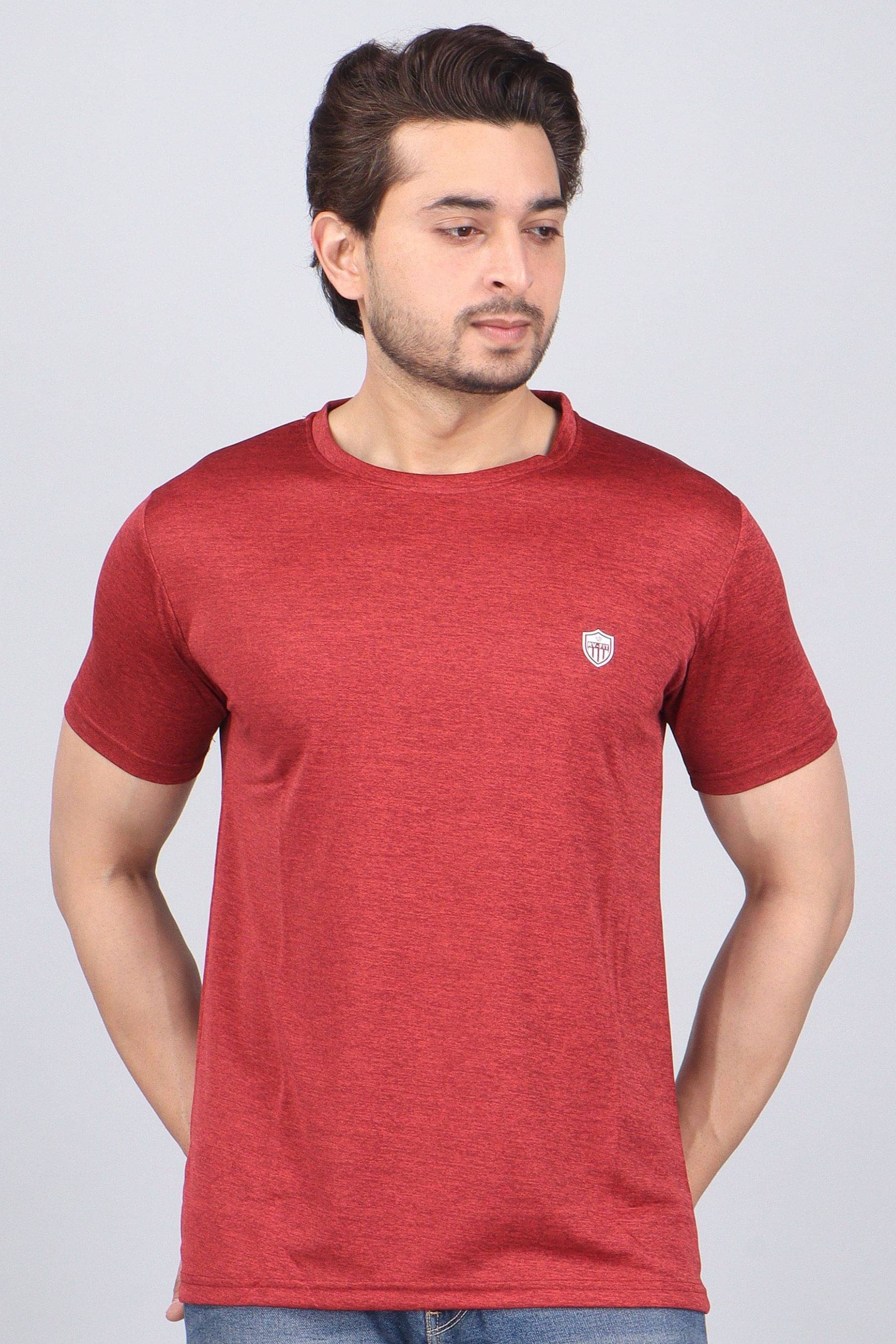 WILD ELEPHANT Polyester Regular Fit Solid Half Sleeves Men's Round T-Shirt - Red ( Pack of 1 ) WILD ELEPHANT Polyester Regular Fit Solid Half Sleeves Men's Round T-Shirt - Red ( Pack of 1 )