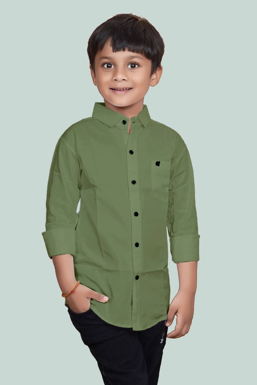     			ZAKAR STYLE Pack of 1 Boys Cotton Blend Full Sleeves Shirt ( Green )