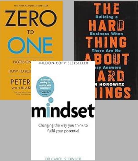     			Zero To One + The Hard Thing about Hard Thing + Mindset