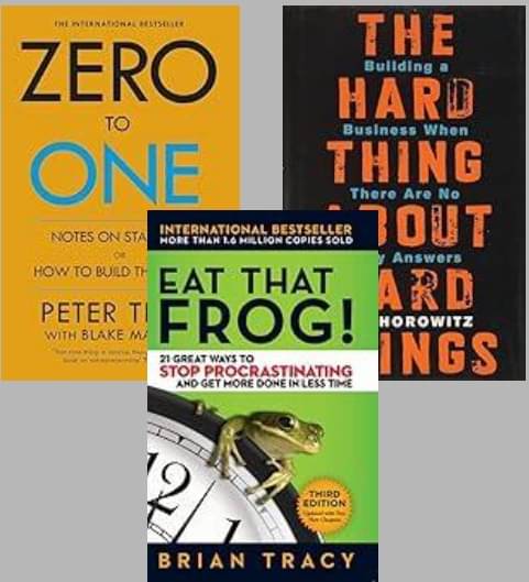     			Zero To One + The Hard Thing about Hard Thing + Eat That Frog !