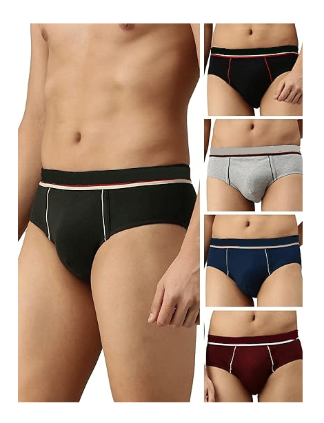     			D1 DIFFERENT ONE Pack of 5 Cotton Briefs For Men's ( Multicolor )