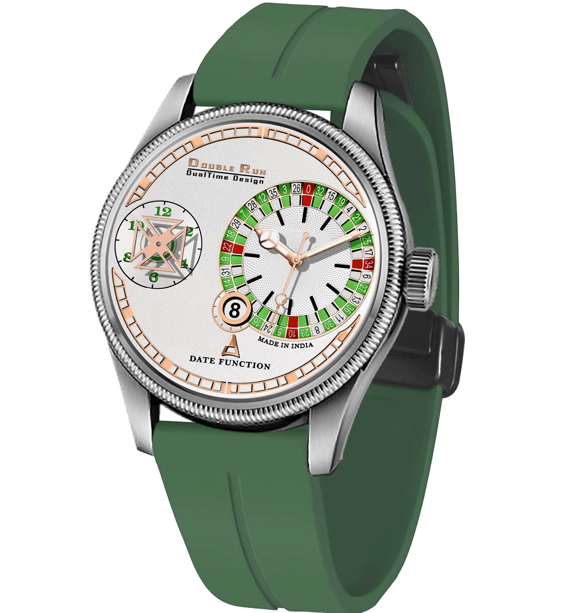     			DoubleRun Green Silicon Chronograph Men's Watch