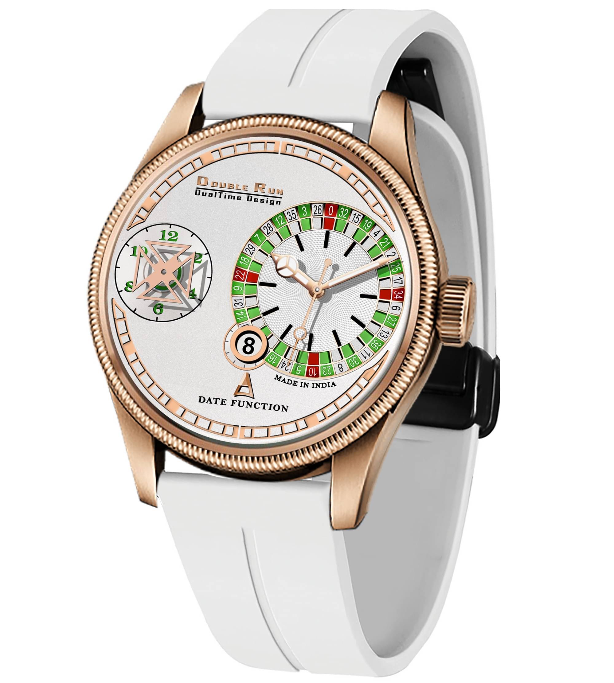     			DoubleRun White Silicon Chronograph Men's Watch