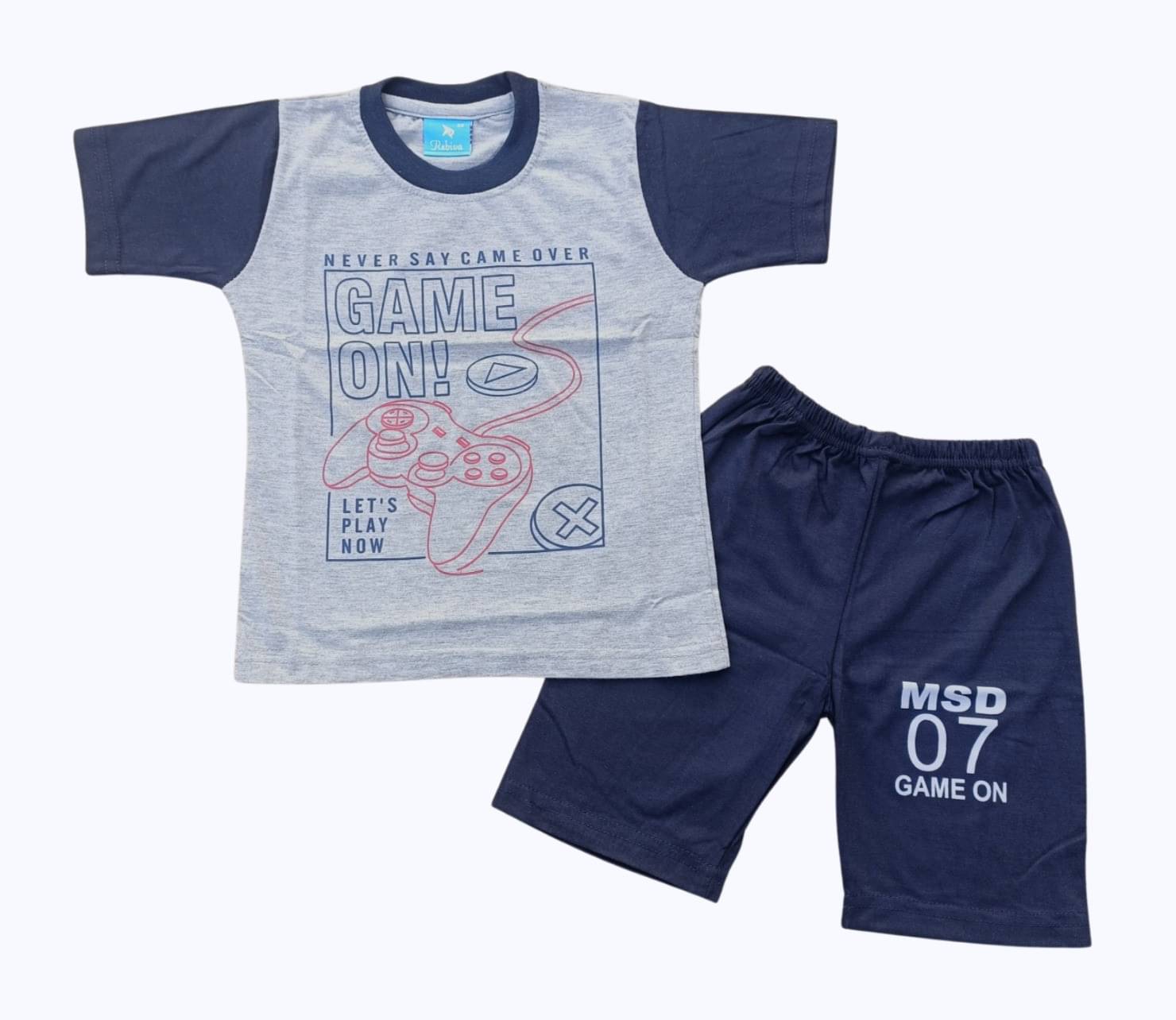 GTwo Pack of 1 Boys Cotton Blend T-Shirt & Shorts Set ( Grey ) GTwo Pack of 1 Boys Cotton Blend T-Shirt & Shorts Set ( Grey )