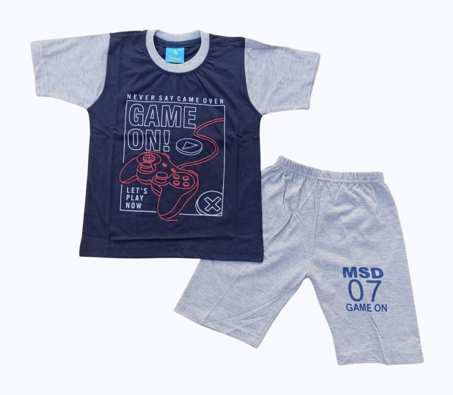 GTwo Pack of 1 Boys Cotton Blend T-Shirt & Shorts Set ( Navy Blue ) GTwo Pack of 1 Boys Cotton Blend T-Shirt & Shorts Set ( Navy Blue )