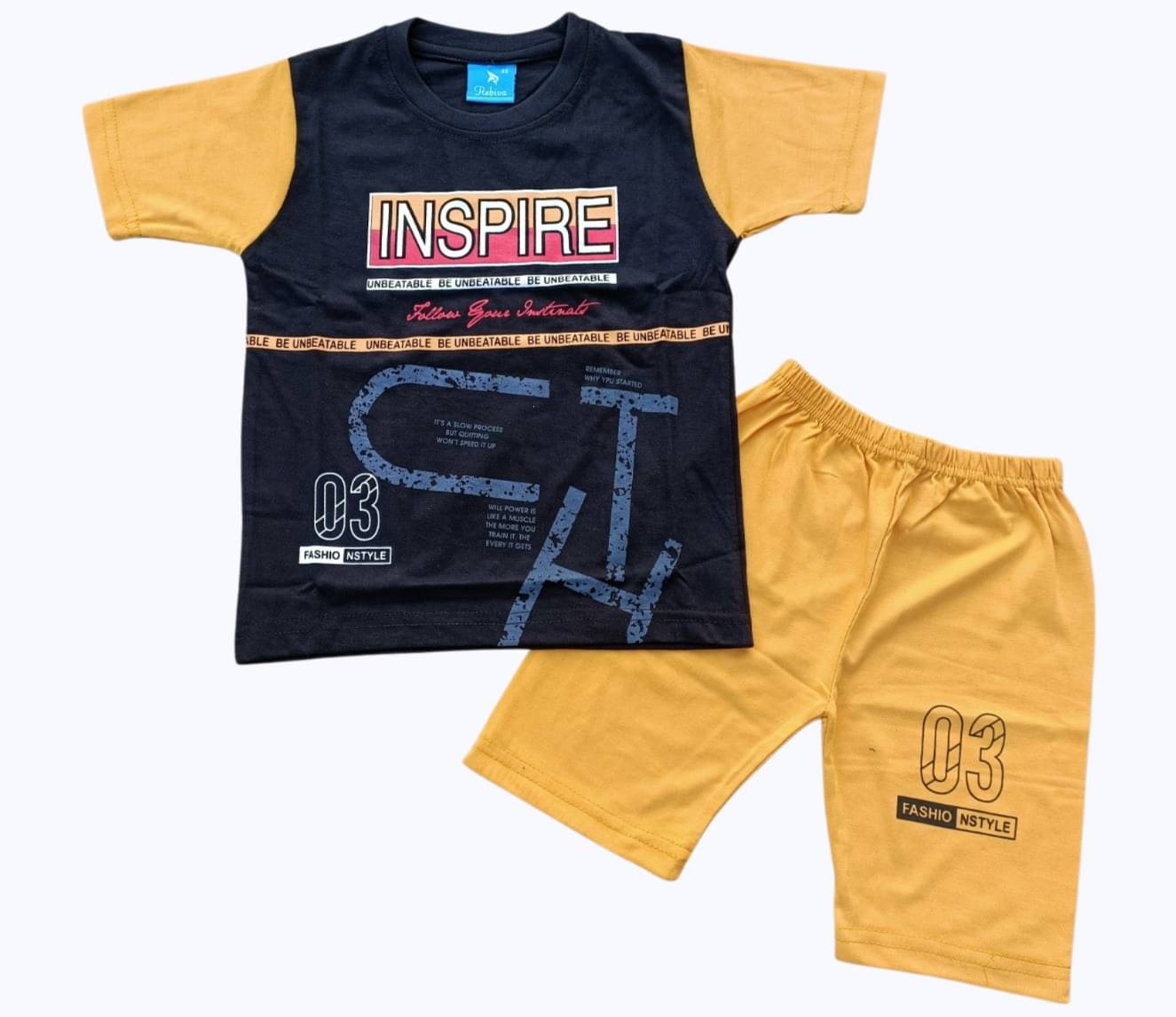 GTwo Pack of 1 Boys Cotton Blend T-Shirt & Shorts Set ( Black ) GTwo Pack of 1 Boys Cotton Blend T-Shirt & Shorts Set ( Black )