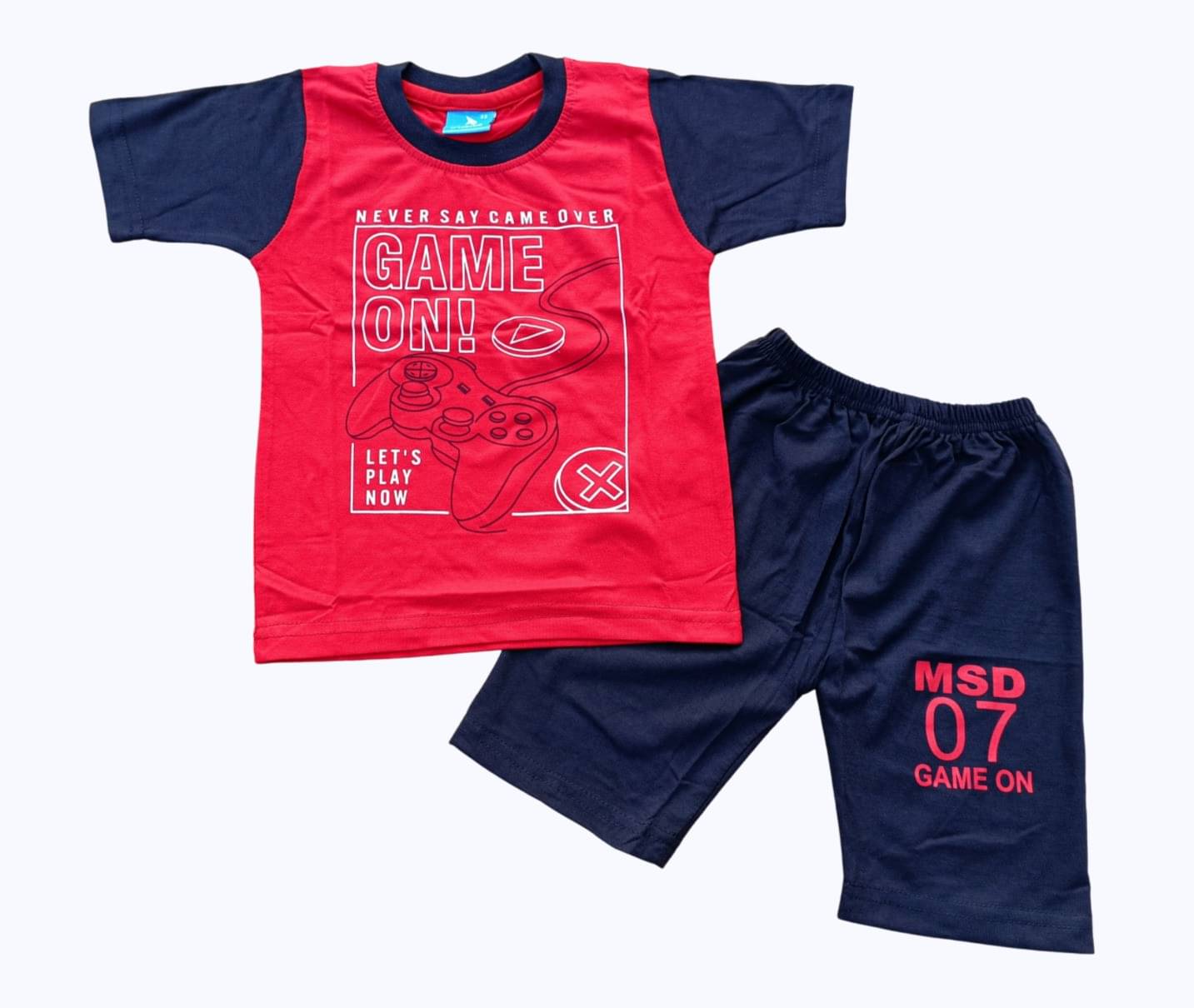     			GTwo Pack of 1 Boys Cotton Blend T-Shirt & Shorts Set ( Red )