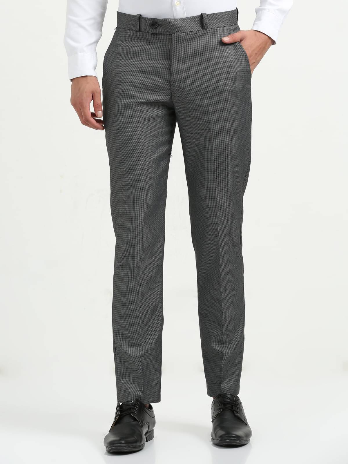     			HETIERS Regular Flat Men's Formal Trouser - Grey ( Pack of 1 )