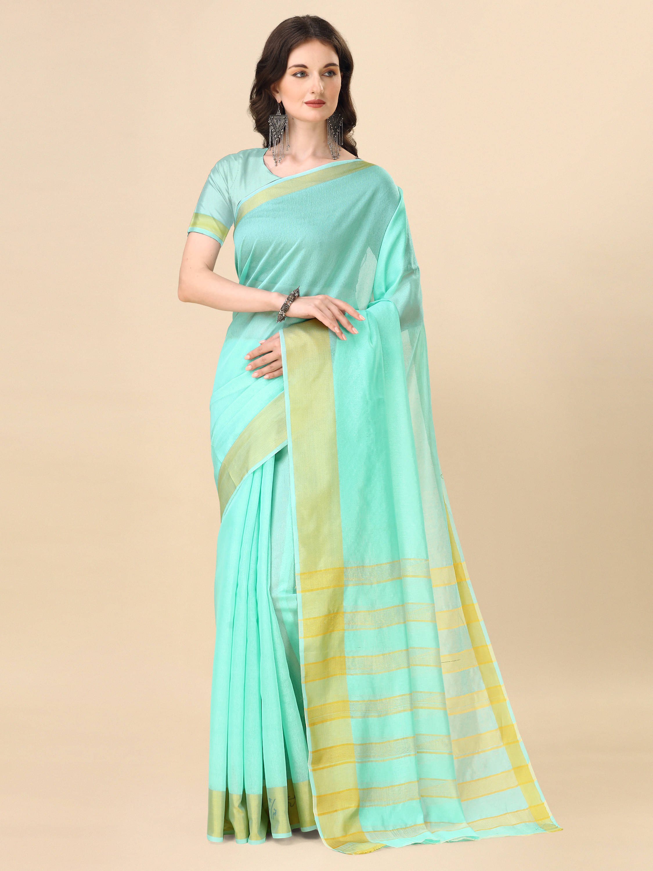 Indian Fashionista Silk Printed Saree With Unstitched Blouse Piece ( SkyBlue ) Indian Fashionista Silk Printed Saree With Unstitched Blouse Piece ( SkyBlue )
