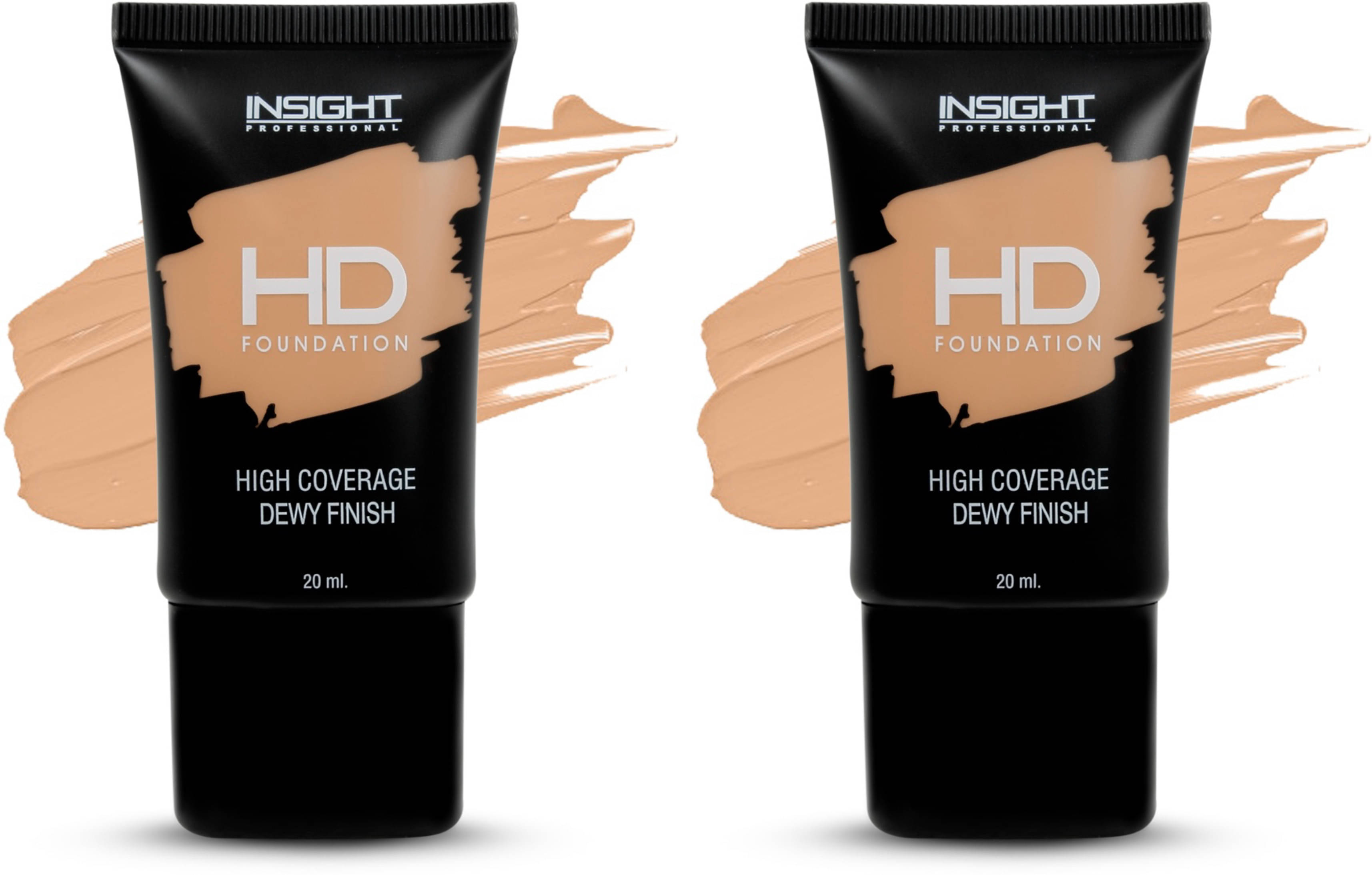 Insight Cosmetics HD Full Coverage Foundation For All Skin Types With Dewy Finish High Coverage, 20ml Insight Cosmetics HD Full Coverage Foundation For All Skin Types With Dewy Finish High Coverage, 20ml