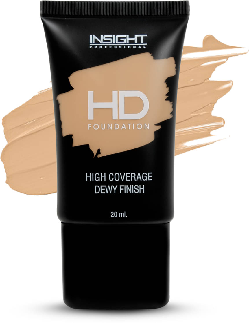Insight Cosmetics HD Full Coverage Foundation For All Skin Types With Dewy Finish High Coverage, 20ml Insight Cosmetics HD Full Coverage Foundation For All Skin Types With Dewy Finish High Coverage, 20ml