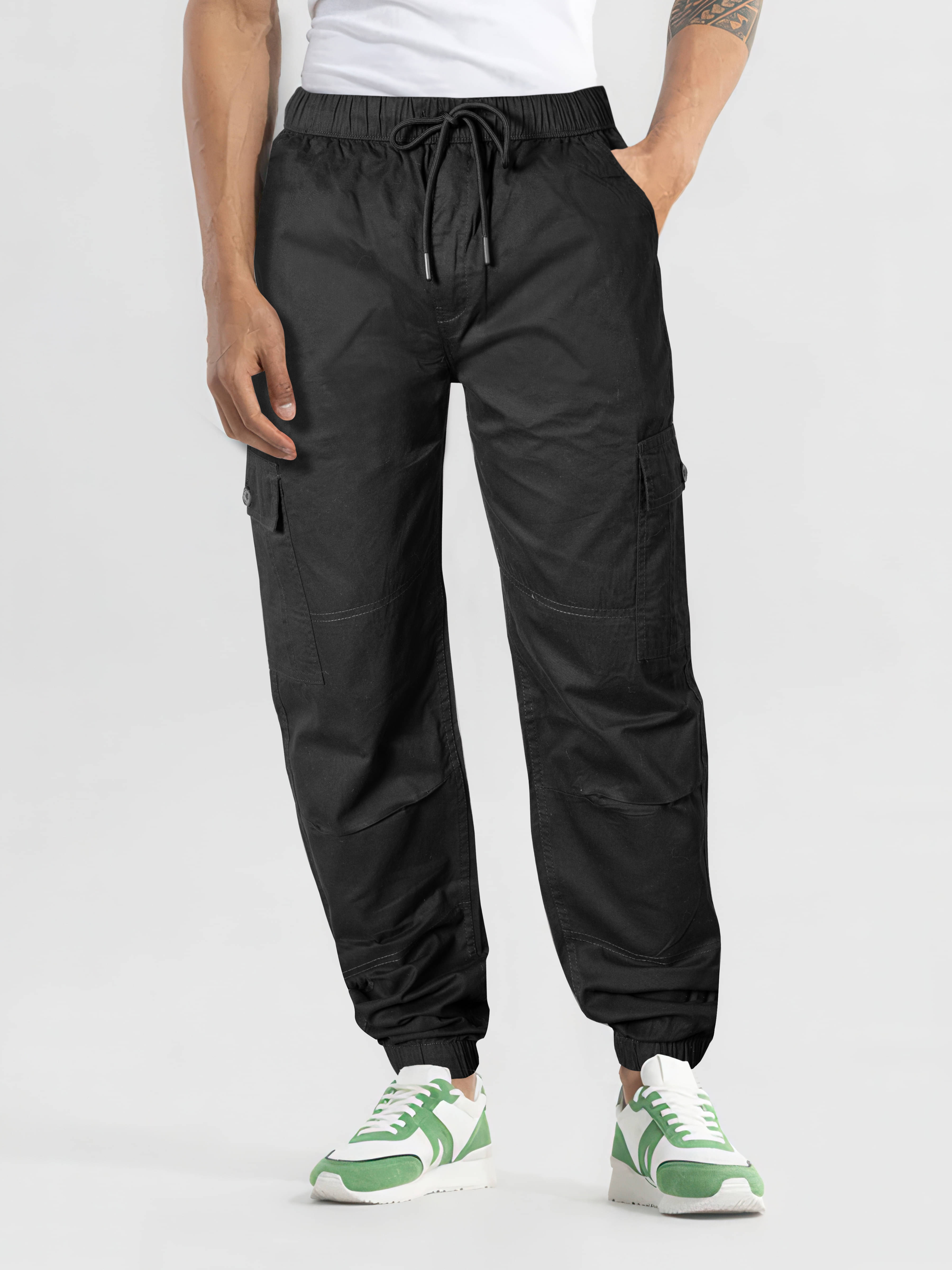     			JB JUST BLACK Regular Flat Men's Joggers - Black ( Pack of 1 )