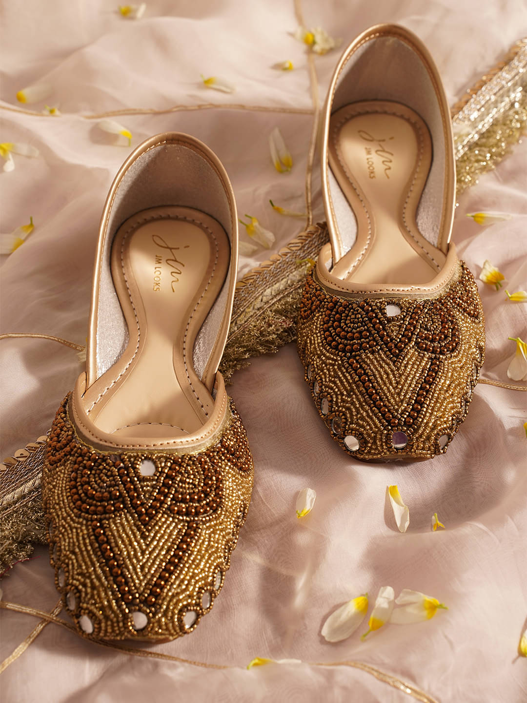 JM Looks Green Women's Ethnic Ballerinas     			JM Looks Green Women's Ethnic Ballerinas