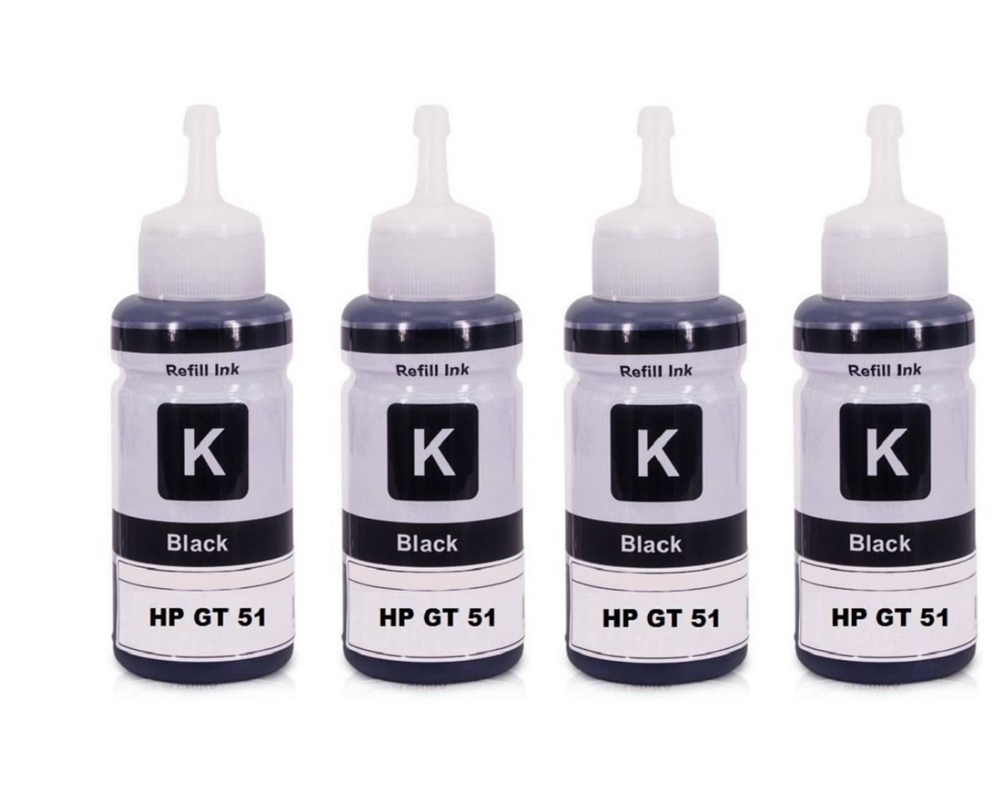     			KALAR GT51 Black Ink ( 90 ml ) Pack of 4 For H_P 310, 315, 319, 410, 415, 419, GT5810, GT5820, GT5821