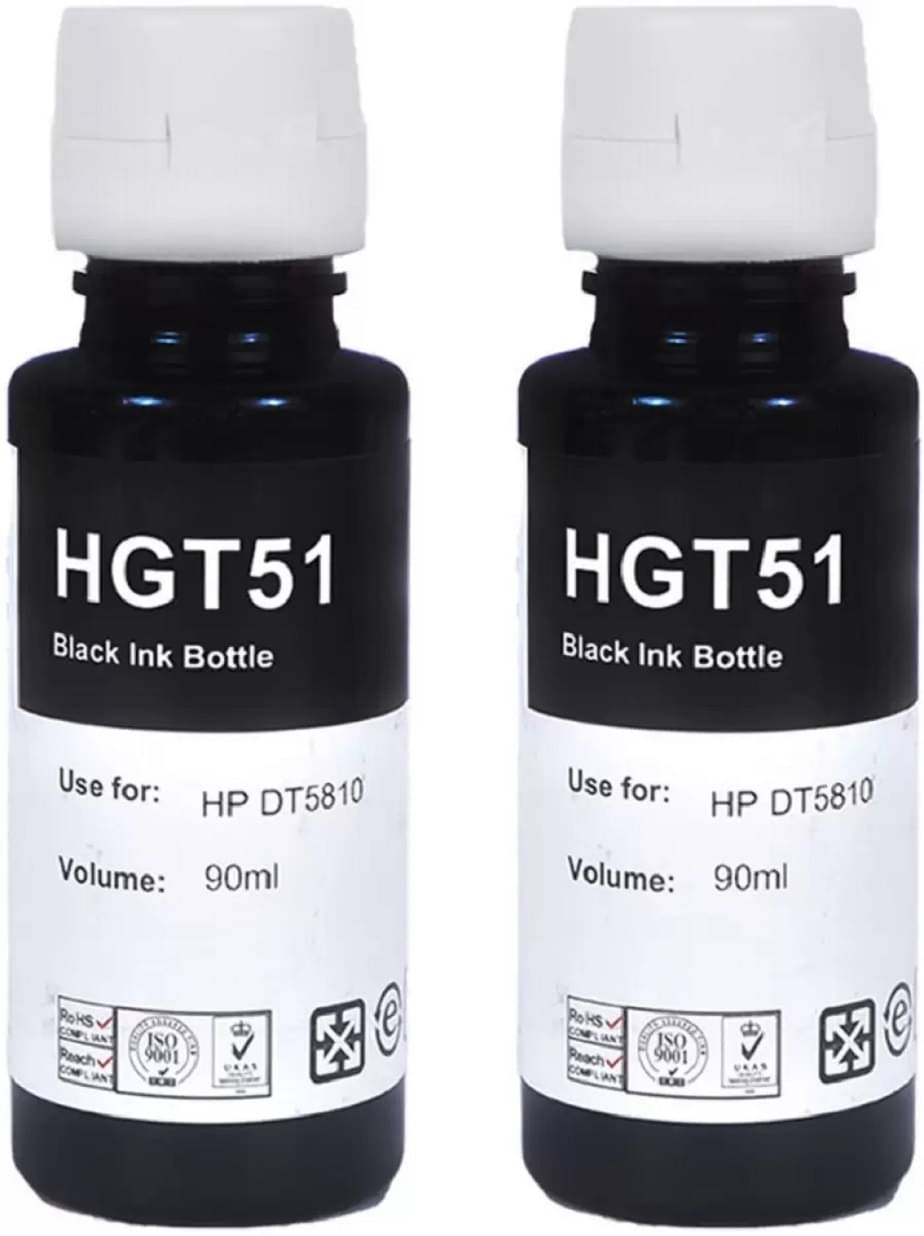     			KALAR GT51 Ink For H_P Black Ink ( 90 ml ) Pack of 2 For GT51 INK Gt5810, Gt5811, Gt5820, Gt5821, 310, 315, 319, 410, 415, 419